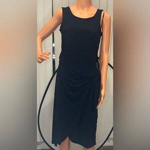 Nina Leonard One Shoulder Black Dress